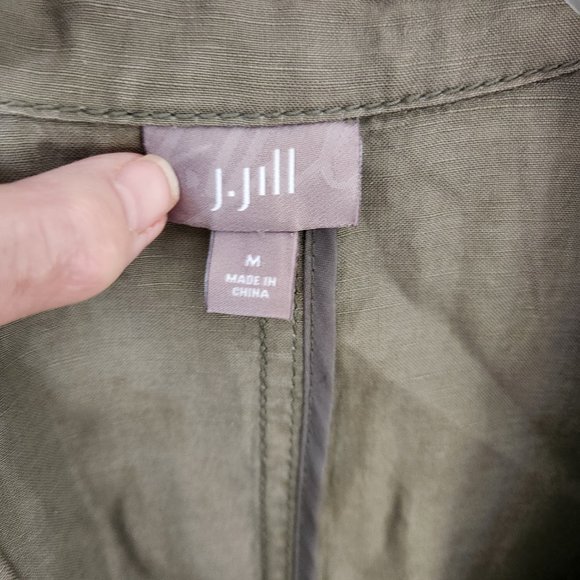 J.Jill linen and silk blend vest, olive green, womens medium - Picture 3 of 4